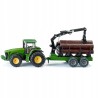 Traktor z przyczepą leśną Siku Farmer – metalowy model 1:50 do kreatywnej zabawy i kolekcjonowania S1954