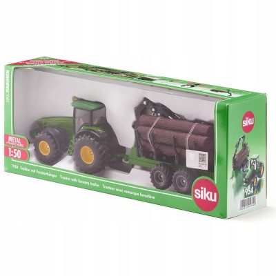 Realistyczny traktor z przyczepą leśną Siku Farmer – trwały metalowy model do zabawy i kolekcji | S1954 Realistyczny traktor z przyczepą leśną Siku Farmer – trwały metalowy model do zabawy i kolekcji | S1954