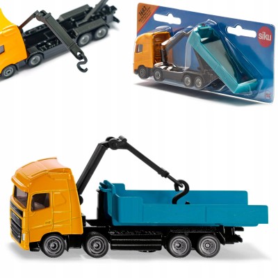 Ciężarówka Volvo z wywrotką i dźwigiem – metalowy model 1:50 Siku 1683