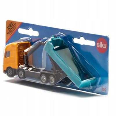 Ciężarówka Volvo z wywrotką i dźwigiem – metalowy model 1:50 Siku 1683