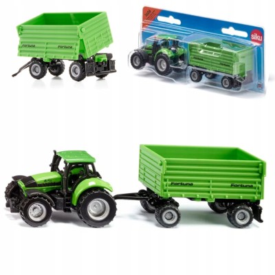 Traktor z przyczepą 2-osiową metalowy model – Siku S1606 Traktor z przyczepą 2-osiową metalowy model – Siku S1606