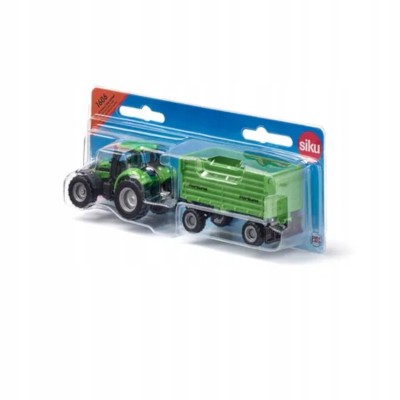 Traktor z przyczepą 2-osiową metalowy model – Siku S1606 Traktor z przyczepą 2-osiową metalowy model – Siku S1606