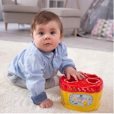 Bębenek edukacyjny VTech Bam Bam – sorter kształtów, dźwięki, światło, język polski 60670