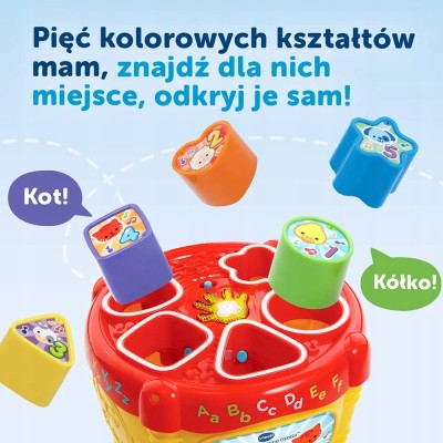 Bębenek edukacyjny VTech Bam Bam – sorter kształtów, dźwięki, światło, język polski 60670