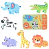 Moje pierwsze puzzle zwierzęta safari – 25 elementów, 6 układanek w puszce