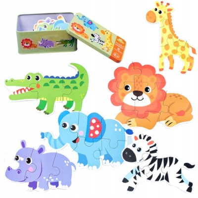 Moje pierwsze puzzle zwierzęta safari 25 el. – edukacyjne układanki dla dzieci