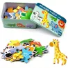 Moje pierwsze puzzle zwierzęta safari – 25 elementów, 6 układanek w puszce