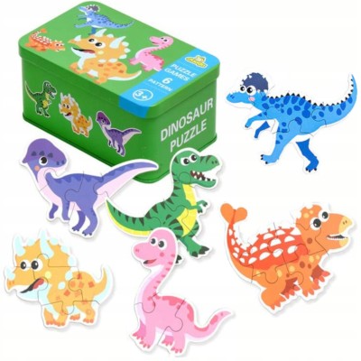 Puzzle Dinozaury 27 elementów – duże, grube puzzle w puszce dla dzieci