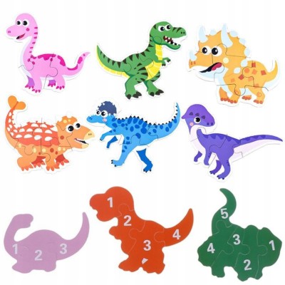 Puzzle Dinozaury 27 elementów – duże, grube puzzle w puszce dla dzieci