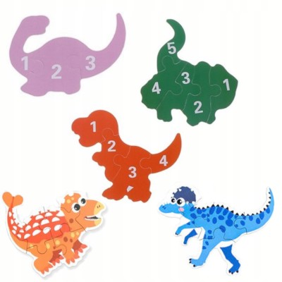 Puzzle Dinozaury 27 elementów – duże, grube puzzle w puszce dla dzieci