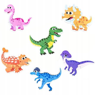 Puzzle Dinozaury 27 elementów – duże, grube puzzle w puszce dla dzieci
