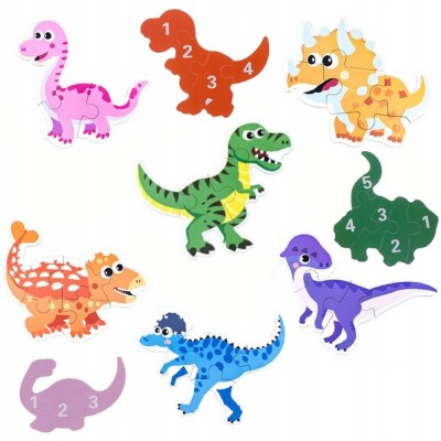 Puzzle Dinozaury 27 elementów – duże, grube puzzle w puszce dla dzieci