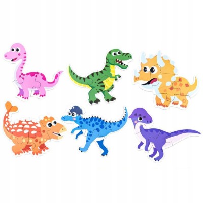 Puzzle Dinozaury 27 elementów – duże, grube puzzle w puszce dla dzieci