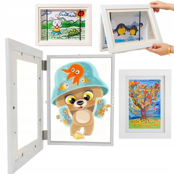 Ramka na rysunki dla dzieci otwierana 32x24 cm – dekoracja i organizacja