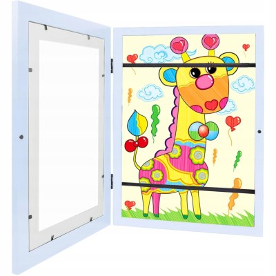 Ramka na rysunki i zdjęcia dla dzieci – otwierana, biała, MDF 32x24 cm
