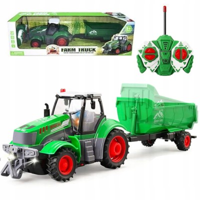 Zdalnie Sterowany Traktor z Przyczepą 9877-14 – Realistyczna Zabawka dla Dzieci