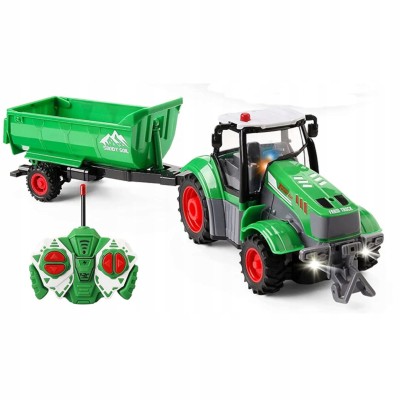 Zdalnie Sterowany Traktor z Przyczepą 9877-14 – Realistyczna Zabawka dla Dzieci