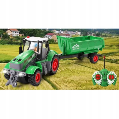 Zdalnie Sterowany Traktor z Przyczepą 9877-14 – Realistyczna Zabawka dla Dzieci