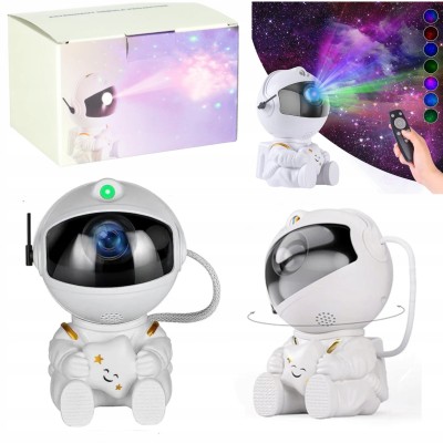 Projektor Gwiazd Astronauta – Lampka Nocna LED z Pilotem dla Dzieci i Dorosłych