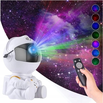 Projektor Gwiazd Astronauta – Lampka Nocna LED z Pilotem dla Dzieci i Dorosłych