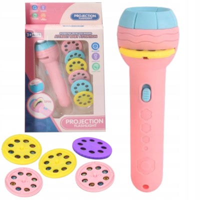 Różowy Mini Projektor Latarka 2w1 dla Dzieci – Nauka i Zabawa | Prezent Idealny