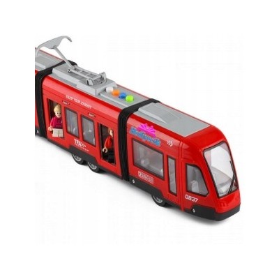 Duży tramwaj zabawkowy dla dzieci – dźwięki, światła, drzwi