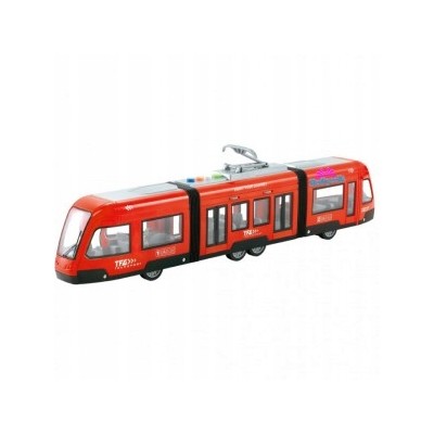 Duży tramwaj zabawkowy dla dzieci – dźwięki, światła, drzwi