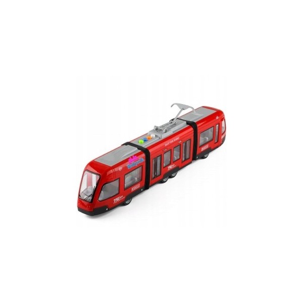 Duży tramwaj zabawkowy z dźwiękami i światłami – realistyczny model do zabawy