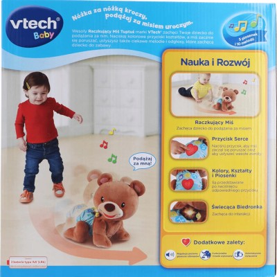 Miś Tuptuś interaktywny raczkujący pluszak edukacyjny VTech 60824 Miś Tuptuś interaktywny raczkujący pluszak edukacyjny VTech 60824