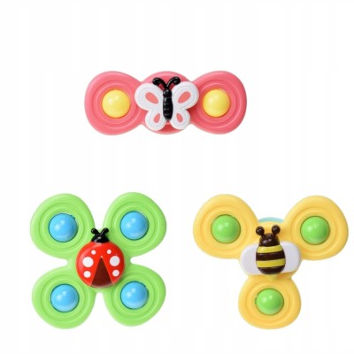 Zestaw sensoryczny Top Spinner z grzechotką i przyssawkami - zabawa i skupienie dla niemowląt Zestaw sensoryczny Top Spinner z grzechotką i przyssawkami - zabawa i skupienie dla niemowląt