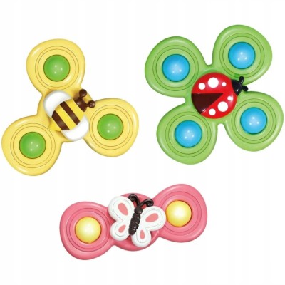 Zestaw sensoryczny Top Spinner z grzechotką i przyssawkami - zabawa i skupienie dla niemowląt Zestaw sensoryczny Top Spinner z grzechotką i przyssawkami - zabawa i skupienie dla niemowląt