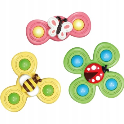 Zestaw sensoryczny Top Spinner z grzechotką i przyssawkami - zabawa i skupienie dla niemowląt Zestaw sensoryczny Top Spinner z grzechotką i przyssawkami - zabawa i skupienie dla niemowląt