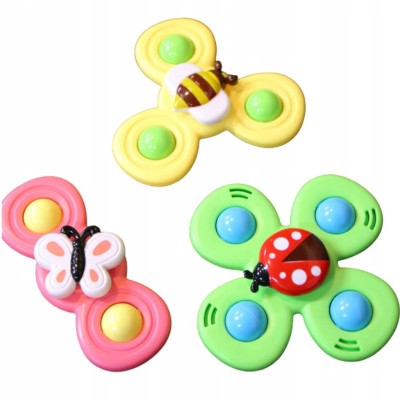 Zestaw sensoryczny Top Spinner z grzechotką i przyssawkami - zabawa i skupienie dla niemowląt Zestaw sensoryczny Top Spinner z grzechotką i przyssawkami - zabawa i skupienie dla niemowląt