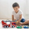 Wóz strażacki zabawkowy z podnośnikiem, dźwiękami i wodą dla dzieci, ruchome elementy