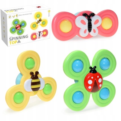 Zestaw sensoryczny Top Spinner z grzechotką i przyssawkami - zabawa i skupienie dla niemowląt Zestaw sensoryczny Top Spinner z grzechotką i przyssawkami - zabawa i skupienie dla niemowląt