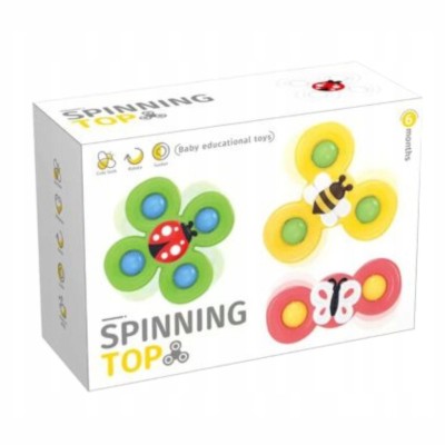 Zestaw sensoryczny Top Spinner z grzechotką i przyssawkami - zabawa i skupienie dla niemowląt Zestaw sensoryczny Top Spinner z grzechotką i przyssawkami - zabawa i skupienie dla niemowląt