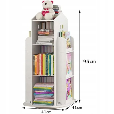 REGAŁ NA KSIĄŻKI OBROTOWY PÓŁKA DOMEK ORGANIZER POKÓJ DZIECIĘCY BIAŁY WF