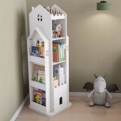 REGAŁ NA KSIĄŻKI OBROTOWY PÓŁKA DOMEK ORGANIZER POKÓJ DZIECIĘCY BIAŁY WF