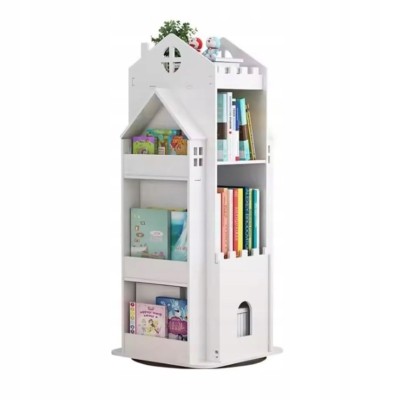 REGAŁ NA KSIĄŻKI OBROTOWY PÓŁKA DOMEK ORGANIZER POKÓJ DZIECIĘCY BIAŁY WF