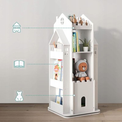 REGAŁ NA KSIĄŻKI OBROTOWY PÓŁKA DOMEK ORGANIZER POKÓJ DZIECIĘCY BIAŁY WF