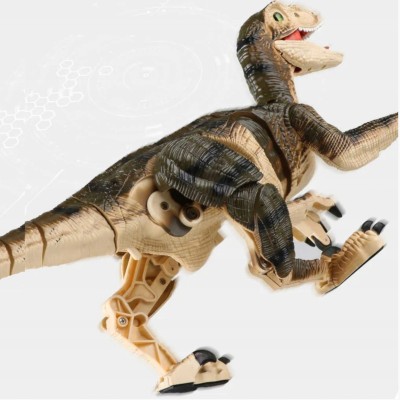 Zdalnie sterowany dinozaur Velociraptor z pilotem i dźwiękiem