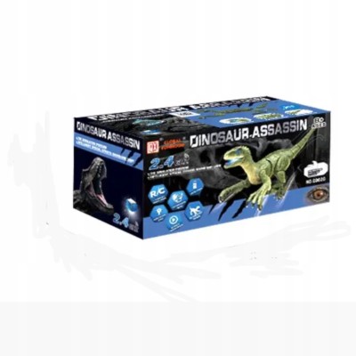 Zdalnie sterowany dinozaur Velociraptor z pilotem i dźwiękiem