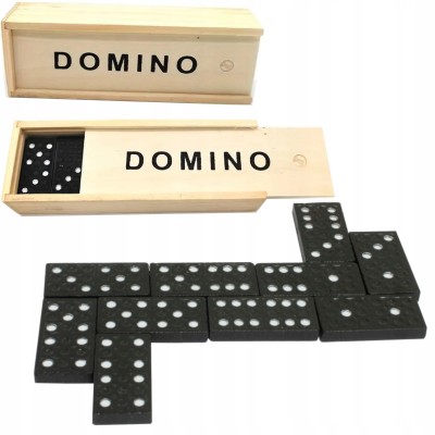 Rodzinna Gra Domino – Klasyczna w Drewnianym Pudełku | 2–4 Graczy