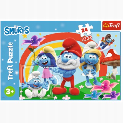 Puzzle Smerfny dzień 24 el. Maxi – zabawa i nauka dla dzieci | Trefl 14374