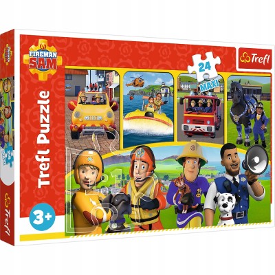 Puzzle 24 MAXI Strażak Sam i przyjaciele – 24 Duże Elementy dla Dzieci 3+ | Trefl