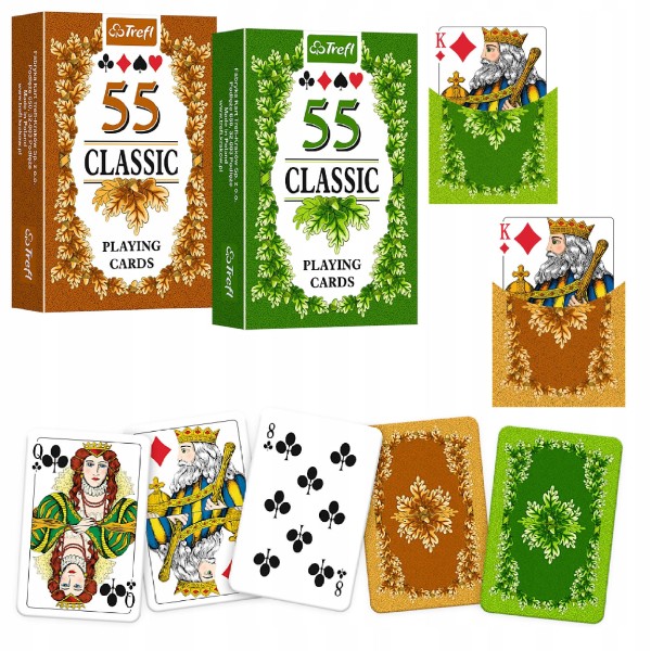 Karty do gry Classic 55 listków – talia Trefl | Do klasycznych gier karcianych K14905