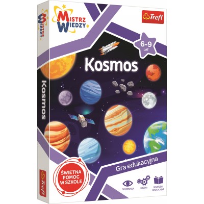 Gra edukacyjna Kosmos dla dzieci – quiz, układanka i plansza rozwijająca wiedzę o kosmosie – Trefl 01956