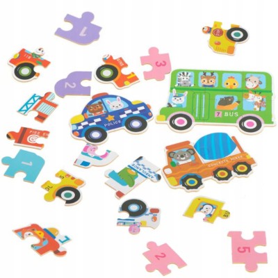 Moje pierwsze puzzle pojazdy służbowe – 30 elementów, 6 układanek | Edukacyjne puzzle dla dzieci Moje pierwsze puzzle pojazdy służbowe – 30 elementów, 6 układanek | Edukacyjne puzzle dla dzieci
