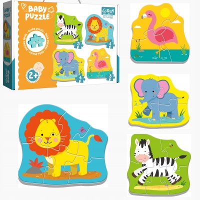 Puzzle edukacyjne Zwierzątka Safari dla dzieci 2+ – nauka przez zabawę | Trefl 36073