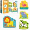 Puzzle edukacyjne Zwierzątka Safari dla maluchów 2+ – rozwój przez zabawę, liczenie i poznawanie zwierząt | Trefl 36073